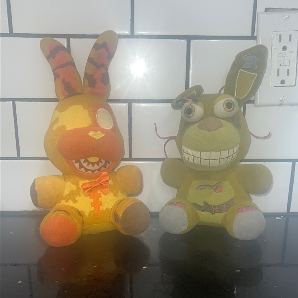 Yellow and Green Plush Toy Set